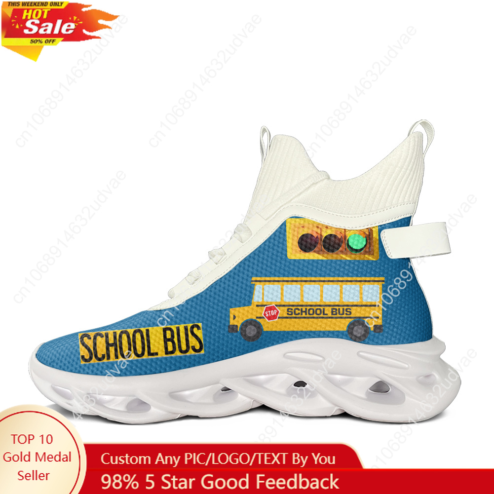 Men Shoes Yellow - Yellow School Bus Printed High Top