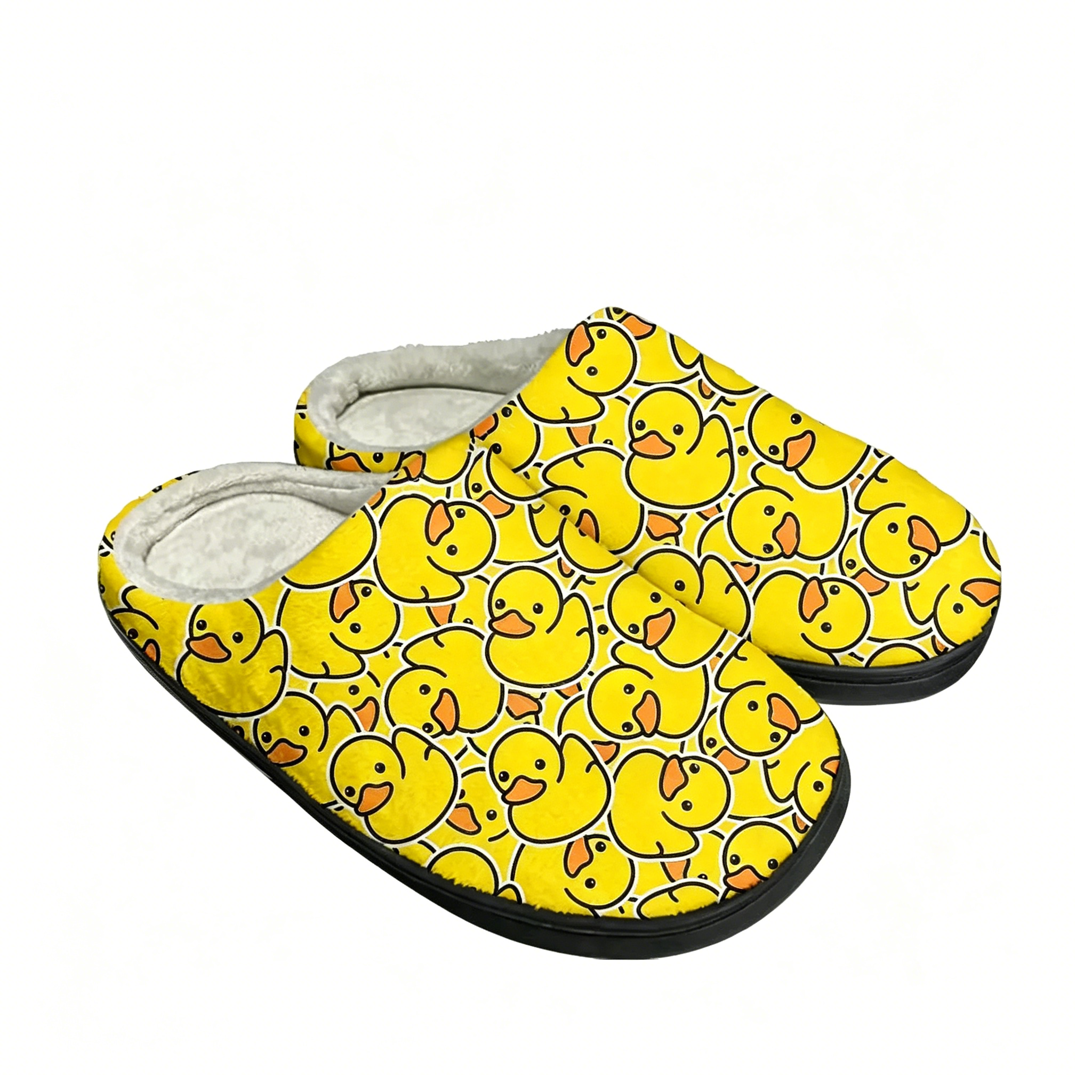Men Shoes Yellow - Yellow Duck Printed Home Cotton Slippers