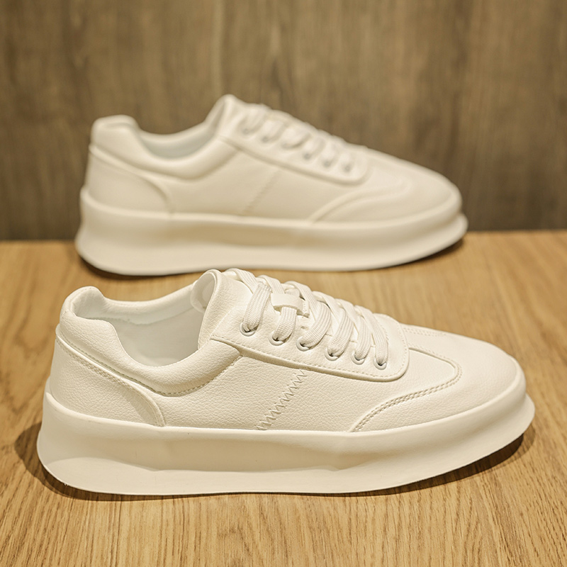 Men Shoes Vans - Lightweight Men Sneakers Genuine Leather White