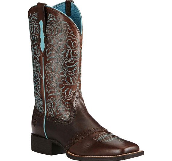 Men'S Shoes Hey Dude - Men's Brown Leather Cowboy Boots Turquoise