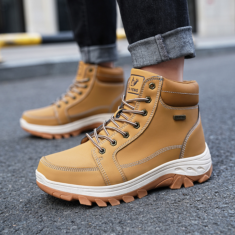 Men Boots Winter Outdoor Walki - Men Shoes Yellow recension och pris