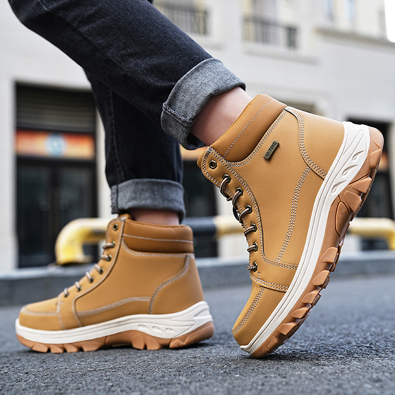 Men Boots Winter Outdoor Walki - Men Shoes Yellow recension och pris