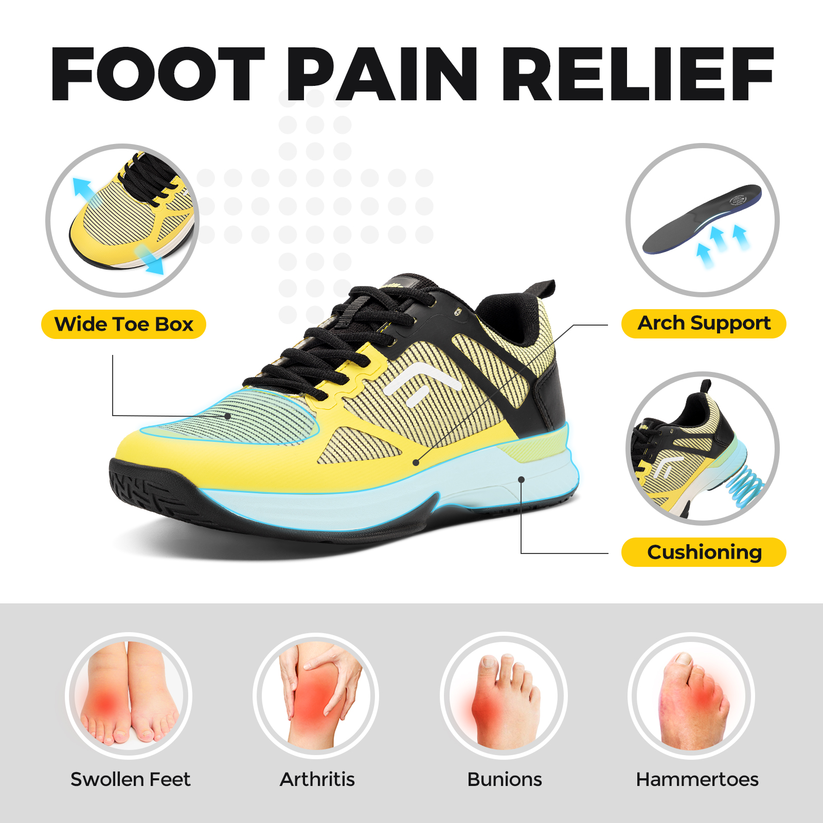 FitVille Wide Pickleball Shoes - Men'S Shoes Wide Width recension och pris
