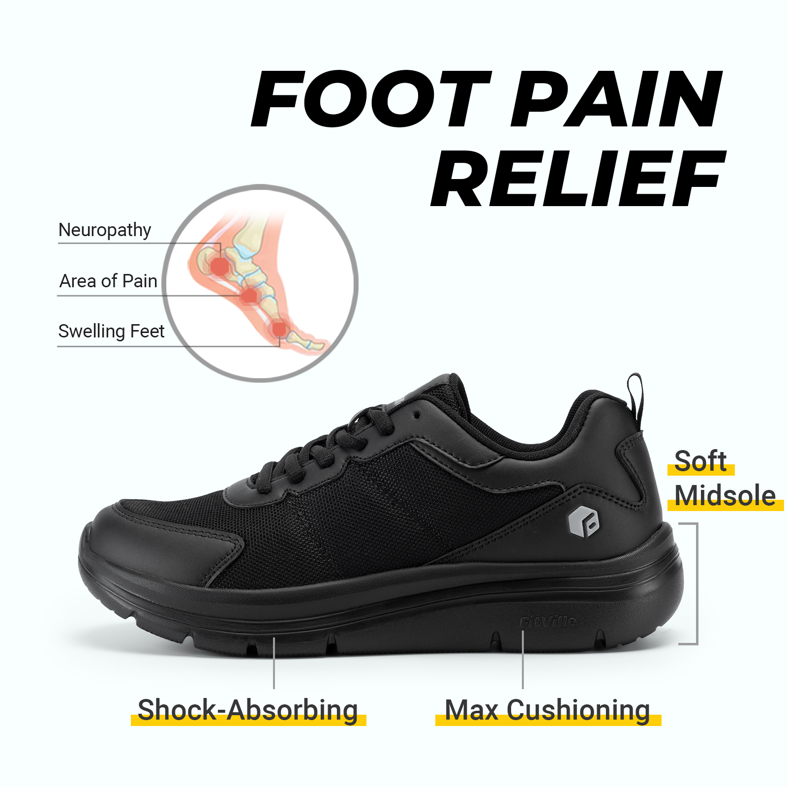 FitVille Men's Walking Shoes W - Men'S Shoes Wide Width recension och pris