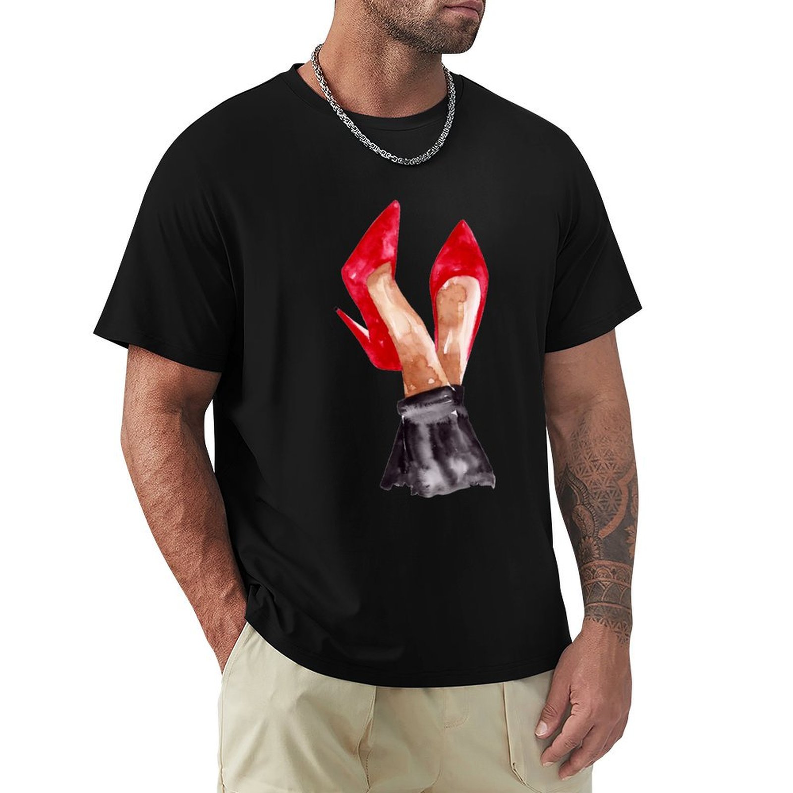 Red Stiletto Shoes Watercolor  - Men Shoes Illustration recension och pris