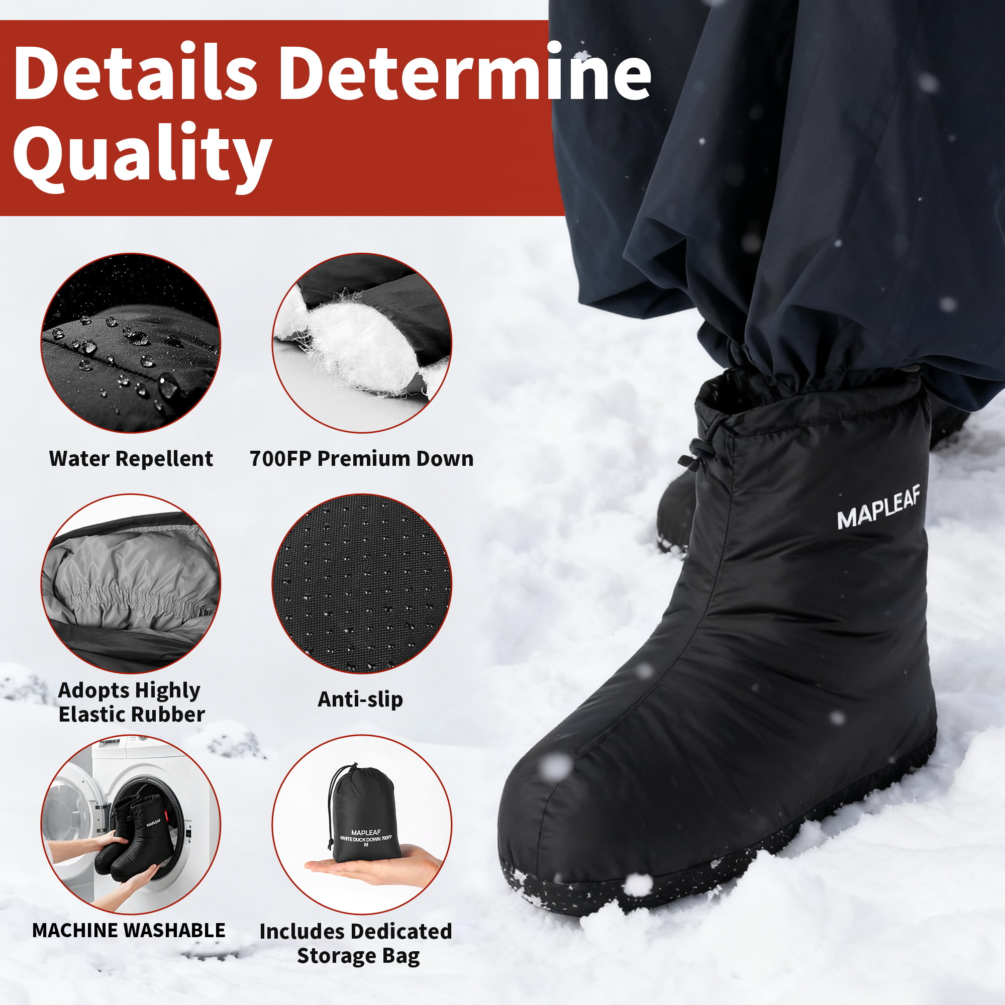 MAPLEAF Down Booties Winter Wa - Men Shoes For Winter recension och pris